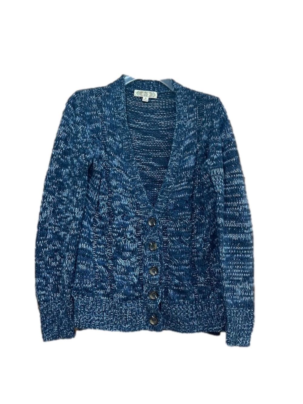 PINK Rose Cardigan Women's Medium Blue V Neck - Picture 1 of 3